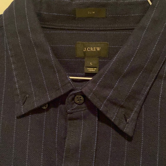 J. Crew Other - J. Crew Slim Fit Linen Navy and Royal Stripe Shirt